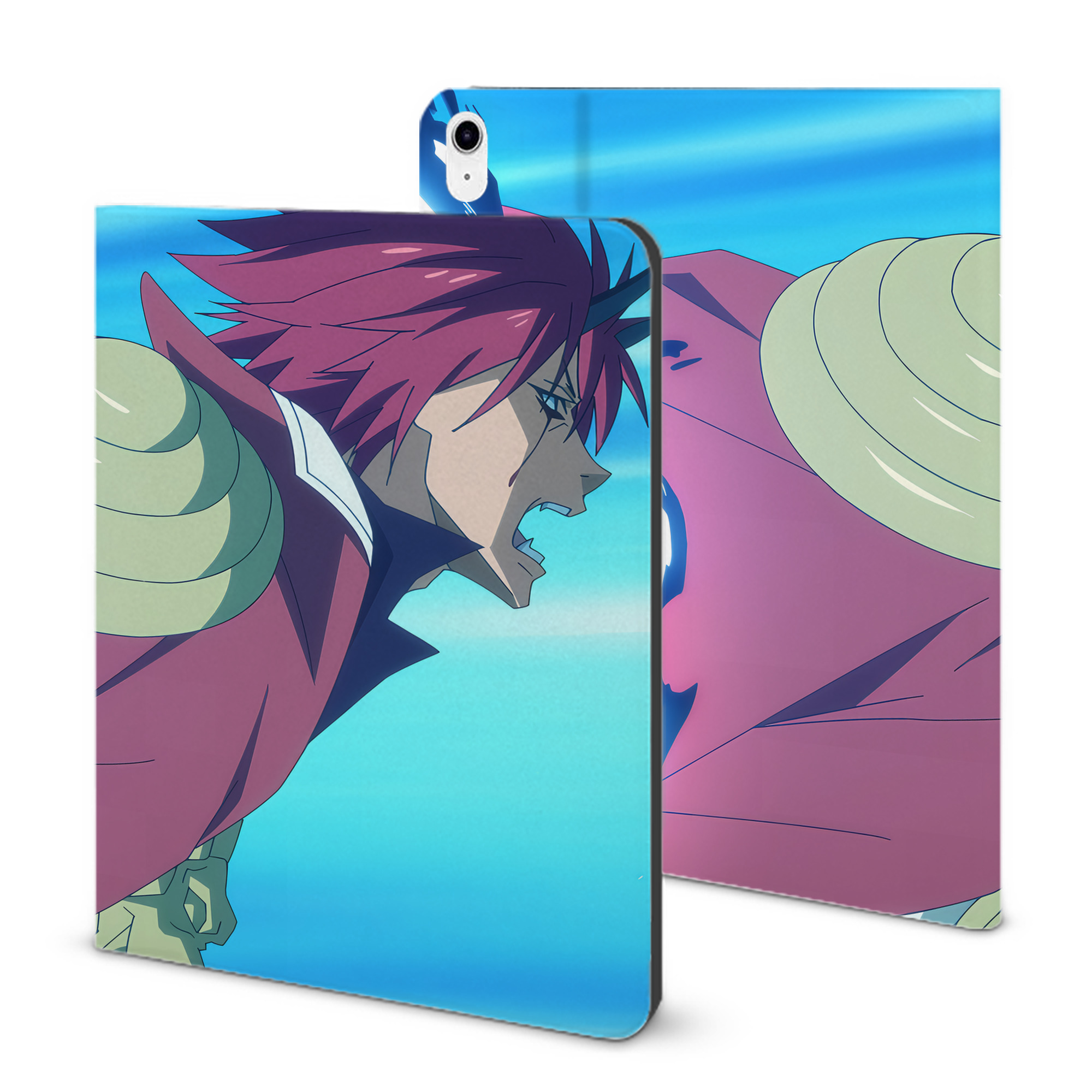 （画像用） 転スラ Regarding Reincarnated to Slime IPad ケース ブック型 PUレザー TPU 耐衝撃 軽量 薄型 ペン収納なし 全面保護 IPad 各モデル対応
